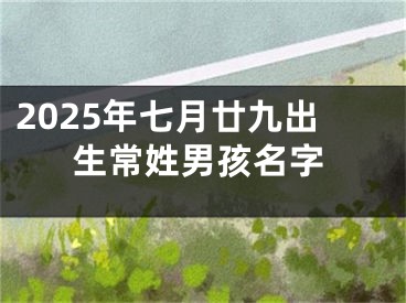 2025年七月廿九出生常姓男孩名字