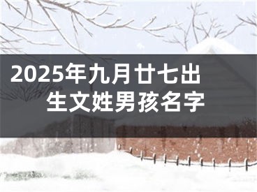 2025年九月廿七出生文姓男孩名字