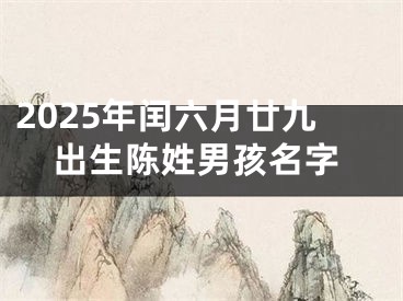 2025年闰六月廿九出生陈姓男孩名字