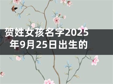 贺姓女孩名字2025年9月25日出生的