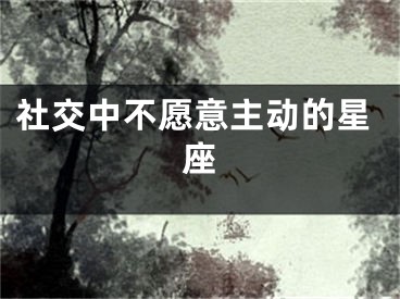 社交中不愿意主动的星座