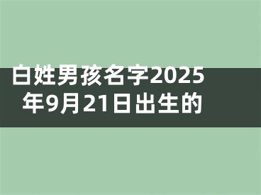白姓男孩名字2025年9月21日出生的