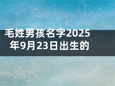 毛姓男孩名字2025年9月23日出生的