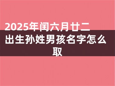 2025年闰六月廿二出生孙姓男孩名字怎么取
