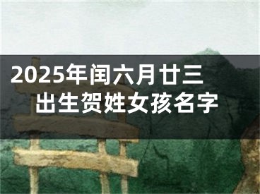 2025年闰六月廿三出生贺姓女孩名字