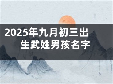 2025年九月初三出生武姓男孩名字