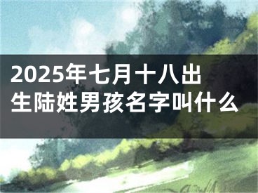 2025年七月十八出生陆姓男孩名字叫什么