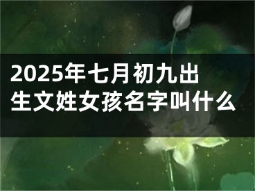2025年七月初九出生文姓女孩名字叫什么