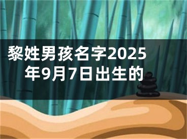 黎姓男孩名字2025年9月7日出生的