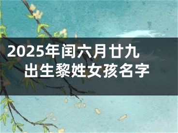 2025年闰六月廿九出生黎姓女孩名字