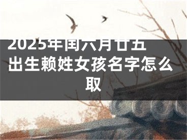 2025年闰六月廿五出生赖姓女孩名字怎么取