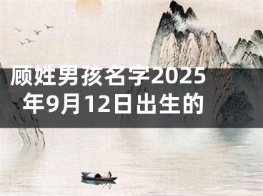 顾姓男孩名字2025年9月12日出生的
