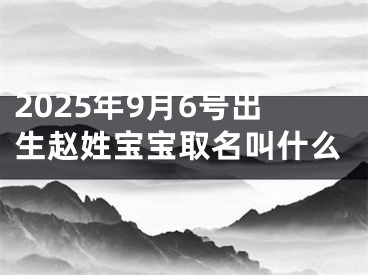 2025年9月6号出生赵姓宝宝取名叫什么