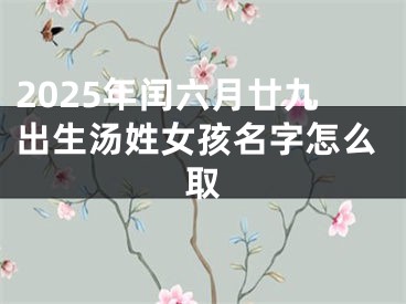 2025年闰六月廿九出生汤姓女孩名字怎么取