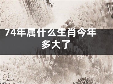 74年属什么生肖今年多大了
