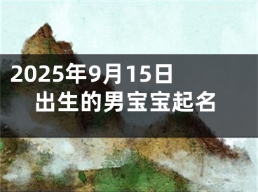 2025年9月15日出生的男宝宝起名