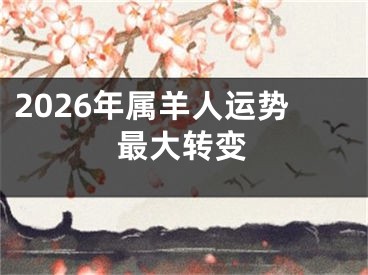 2026年属羊人运势最大转变