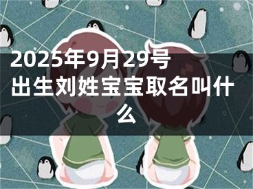 2025年9月29号出生刘姓宝宝取名叫什么