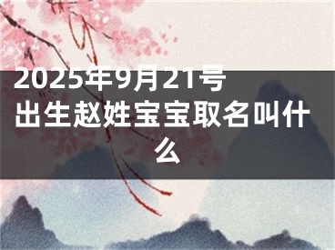 2025年9月21号出生赵姓宝宝取名叫什么