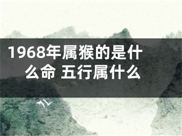 1968年属猴的是什么命 五行属什么