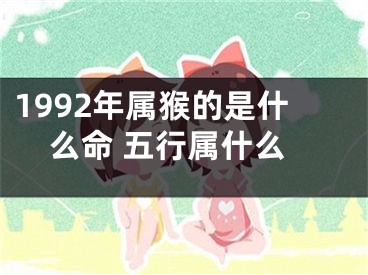 1992年属猴的是什么命 五行属什么