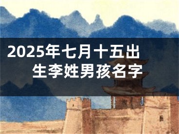 2025年七月十五出生李姓男孩名字