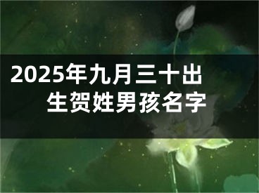 2025年九月三十出生贺姓男孩名字