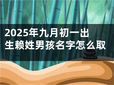 2025年九月初一出生赖姓男孩名字怎么取