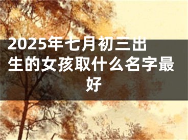 2025年七月初三出生的女孩取什么名字最好