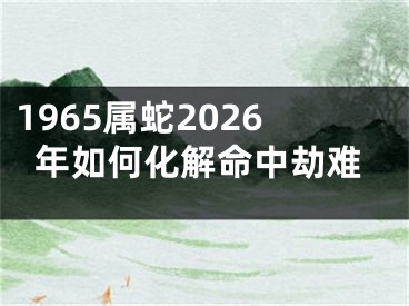 1965属蛇2026年如何化解命中劫难