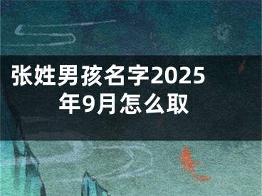 张姓男孩名字2025年9月怎么取