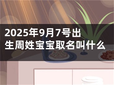 2025年9月7号出生周姓宝宝取名叫什么