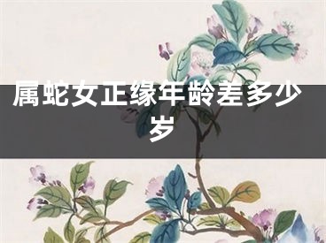 属蛇女正缘年龄差多少岁