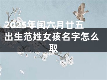 2025年闰六月廿五出生范姓女孩名字怎么取