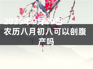 2025年9月29日农历八月初八可以剖腹产吗