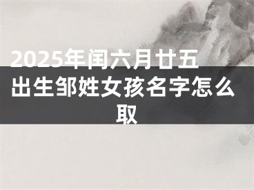 2025年闰六月廿五出生邹姓女孩名字怎么取