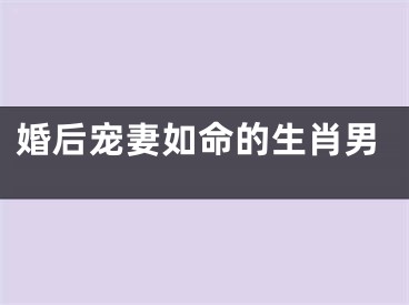 婚后宠妻如命的生肖男