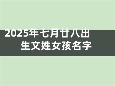 2025年七月廿八出生文姓女孩名字