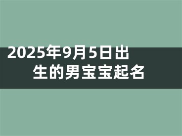 2025年9月5日出生的男宝宝起名
