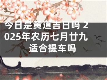 今日是黄道吉日吗 2025年农历七月廿九适合提车吗