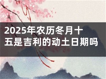 2025年农历冬月十五是吉利的动土日期吗
