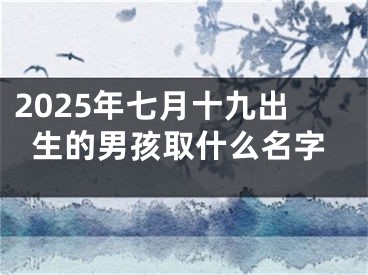 2025年七月十九出生的男孩取什么名字