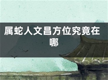 属蛇人文昌方位究竟在哪