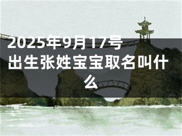 2025年9月17号出生张姓宝宝取名叫什么