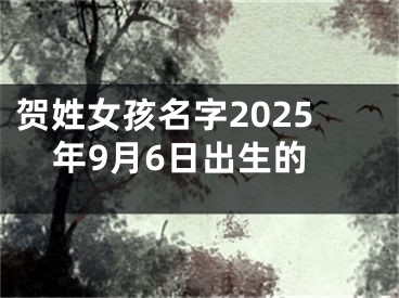 贺姓女孩名字2025年9月6日出生的