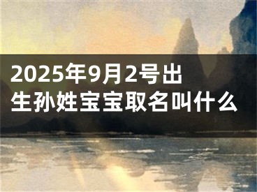 2025年9月2号出生孙姓宝宝取名叫什么