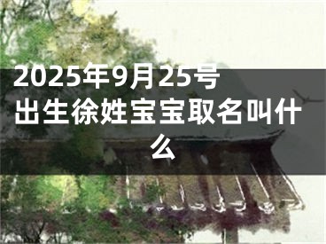 2025年9月25号出生徐姓宝宝取名叫什么