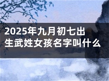 2025年九月初七出生武姓女孩名字叫什么