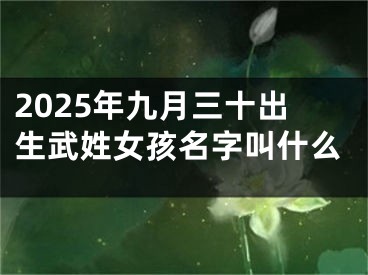 2025年九月三十出生武姓女孩名字叫什么