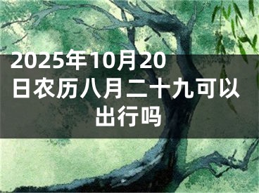 2025年10月20日农历八月二十九可以出行吗